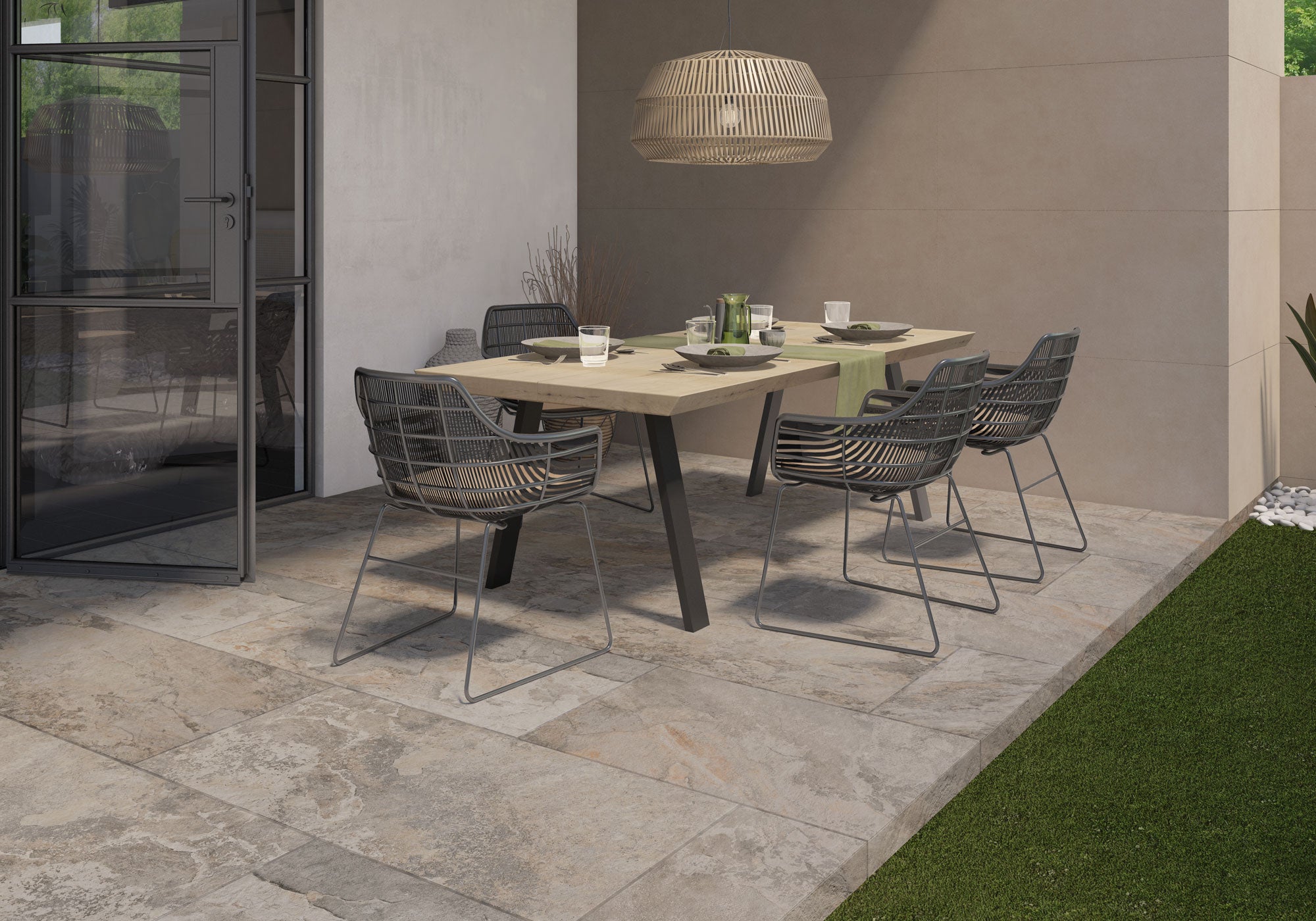 Adz Nordic Slate Pearl – 60 × 120 cm – Raumansicht