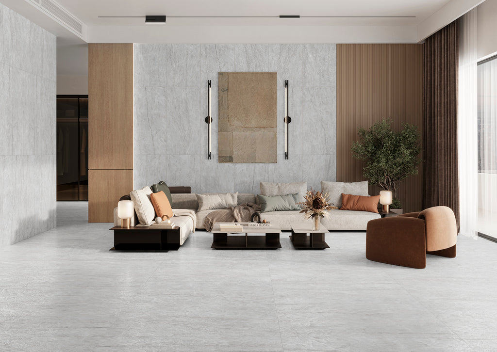 Naica Gris – 60 × 120 cm – Raumansicht