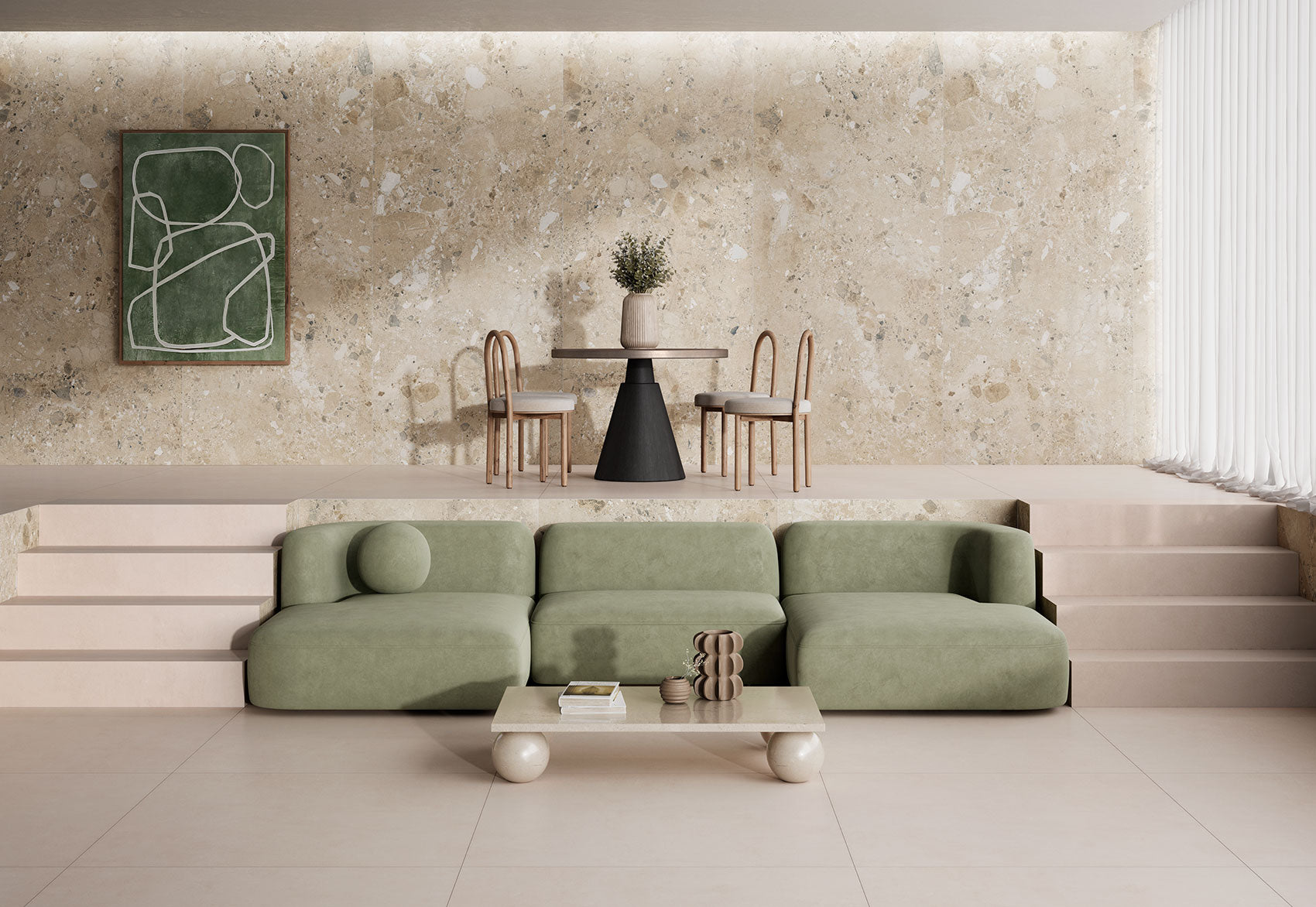 Ura Beige – 60 × 60 cm – Raumansicht