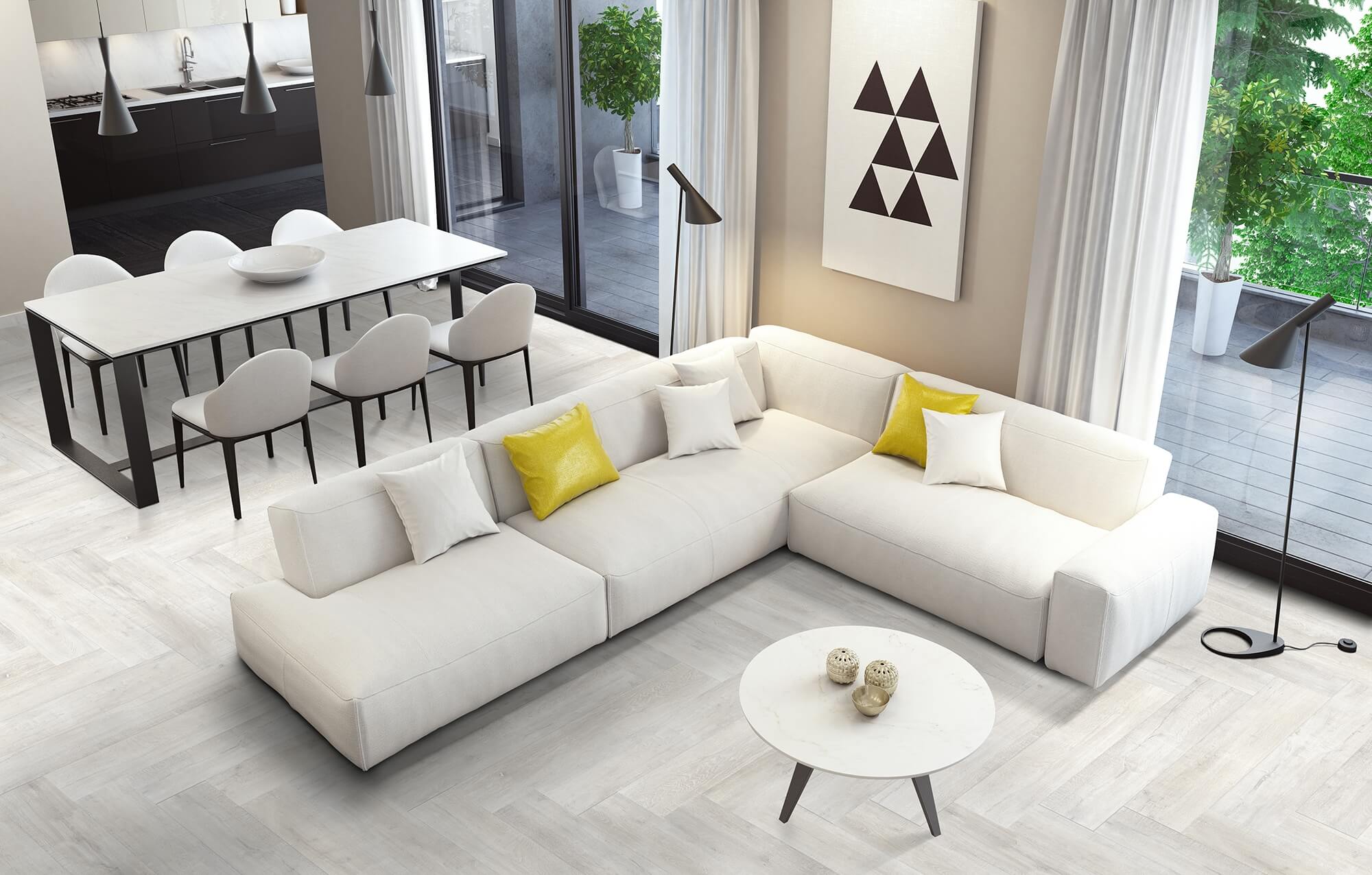 Forest White – 20 × 120 cm – Raumansicht
