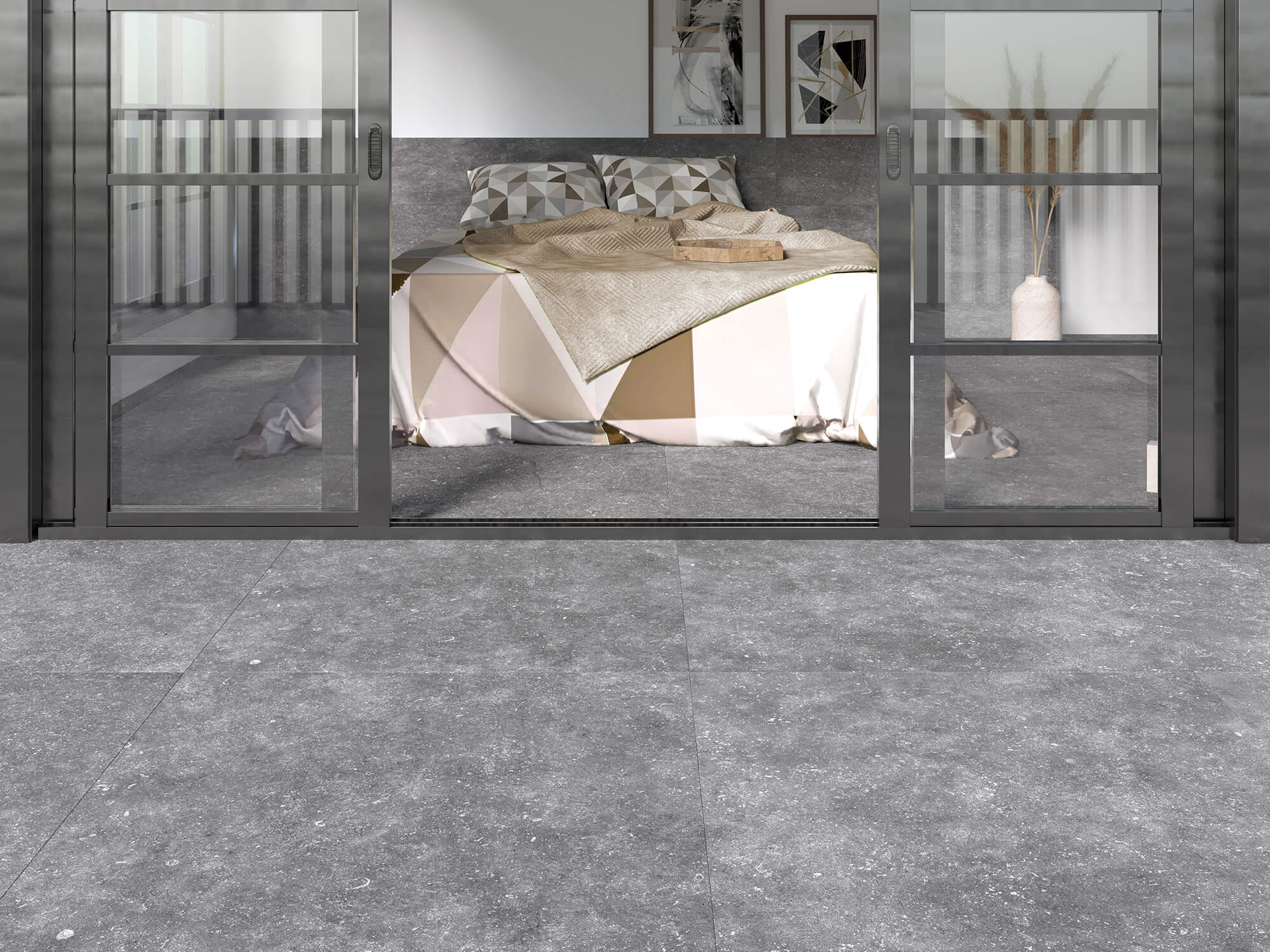 Grain Stone Silver – 60 × 60 cm