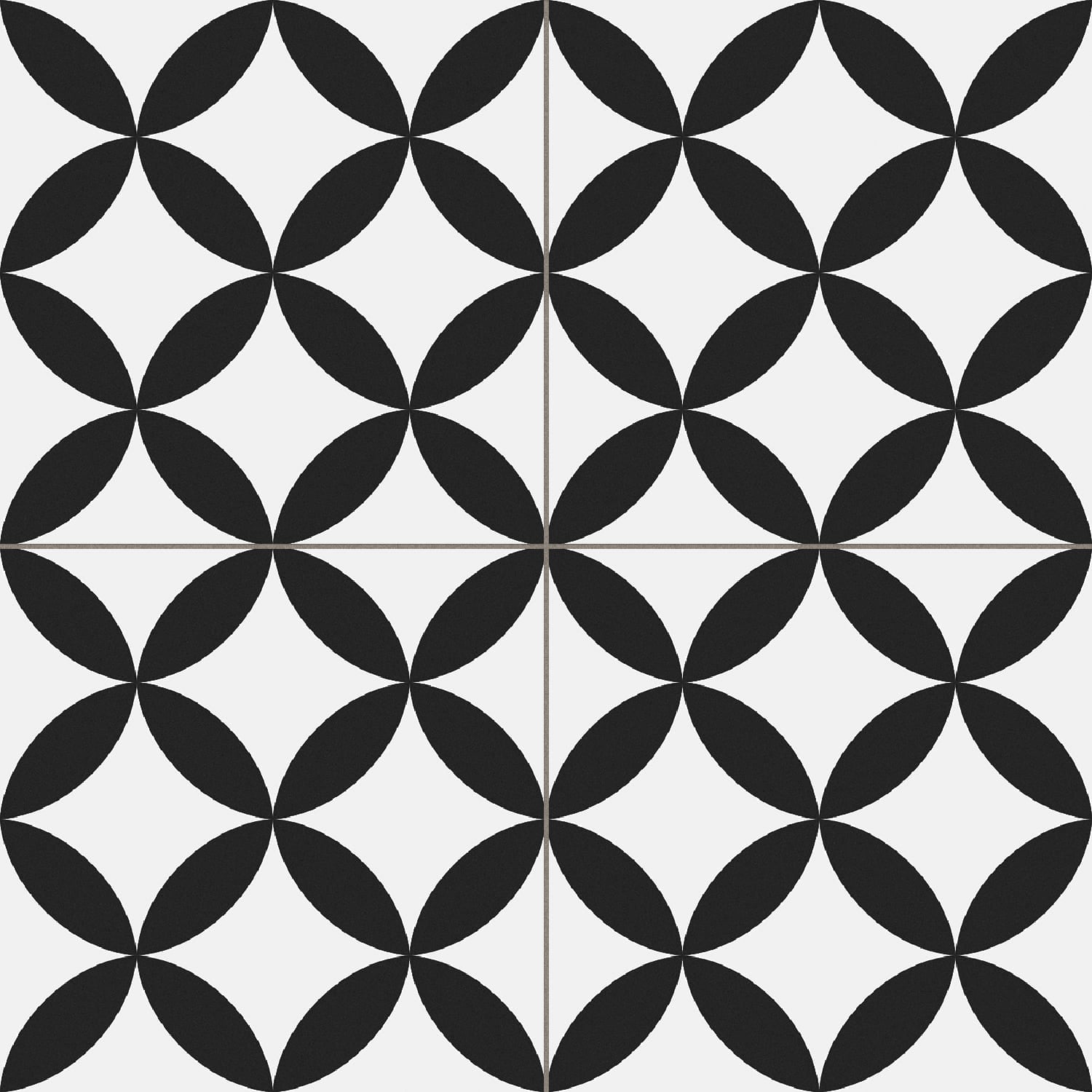 Pre Circle Black – 45 × 45 cm – Fliese