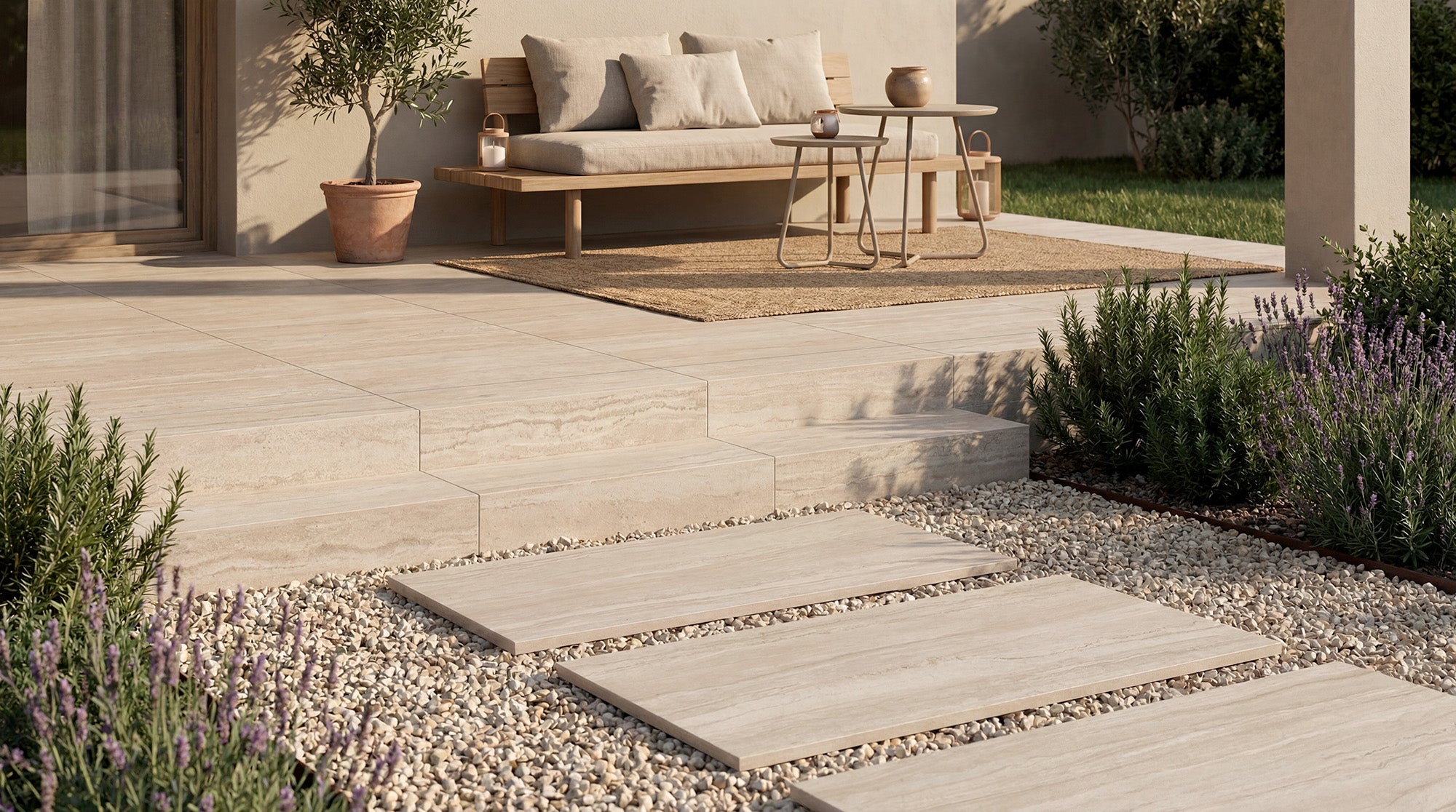 Vein Easton Marfil – 60 × 60 cm – Raumansicht