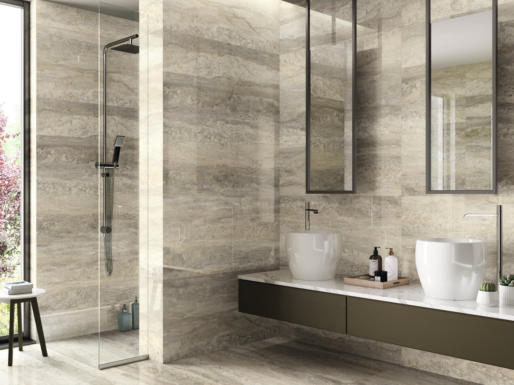 Travertino Brescia – 60 × 120 cm – Raumansicht