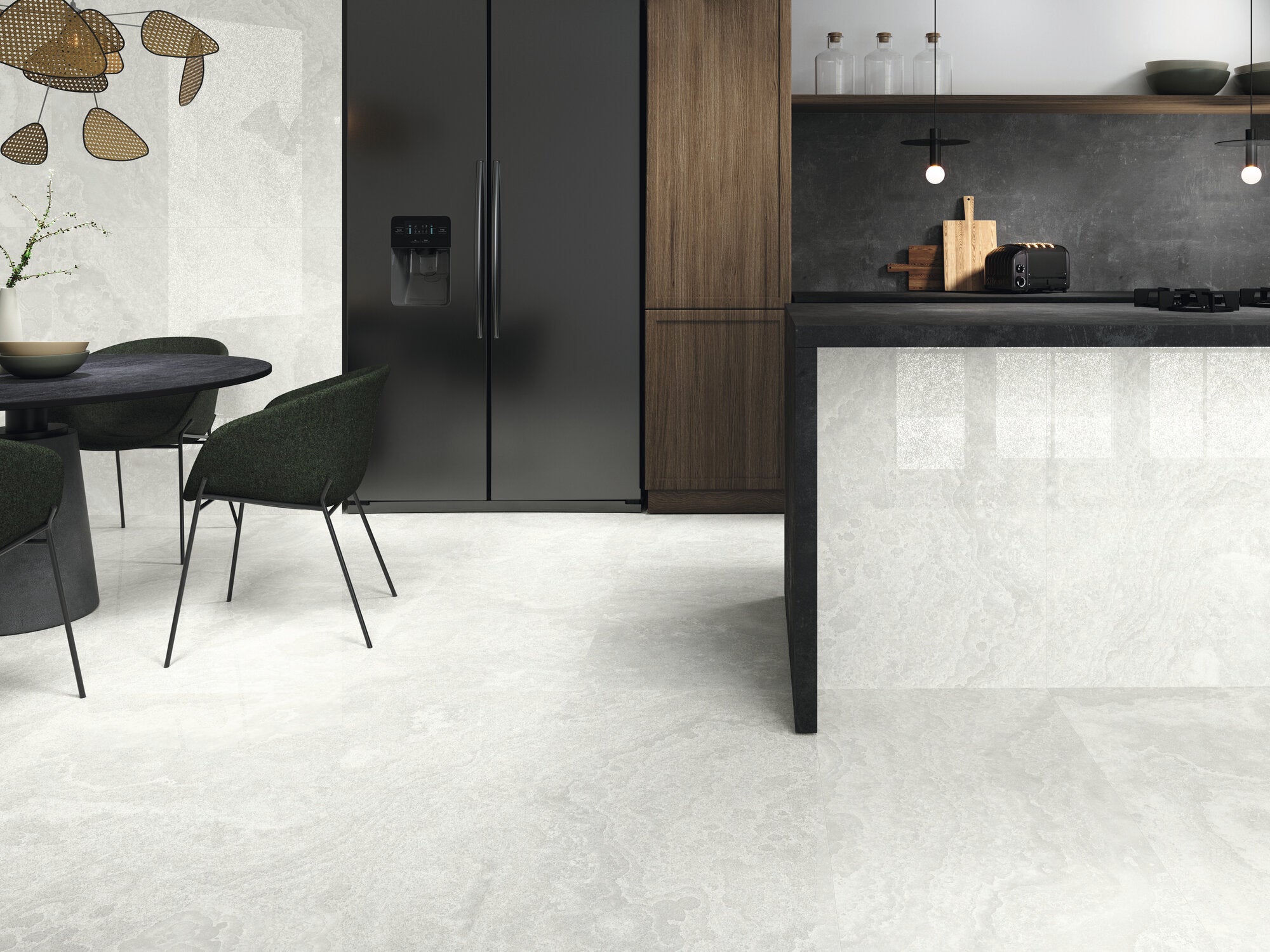Agate White – 60 × 120 cm – Raumansicht