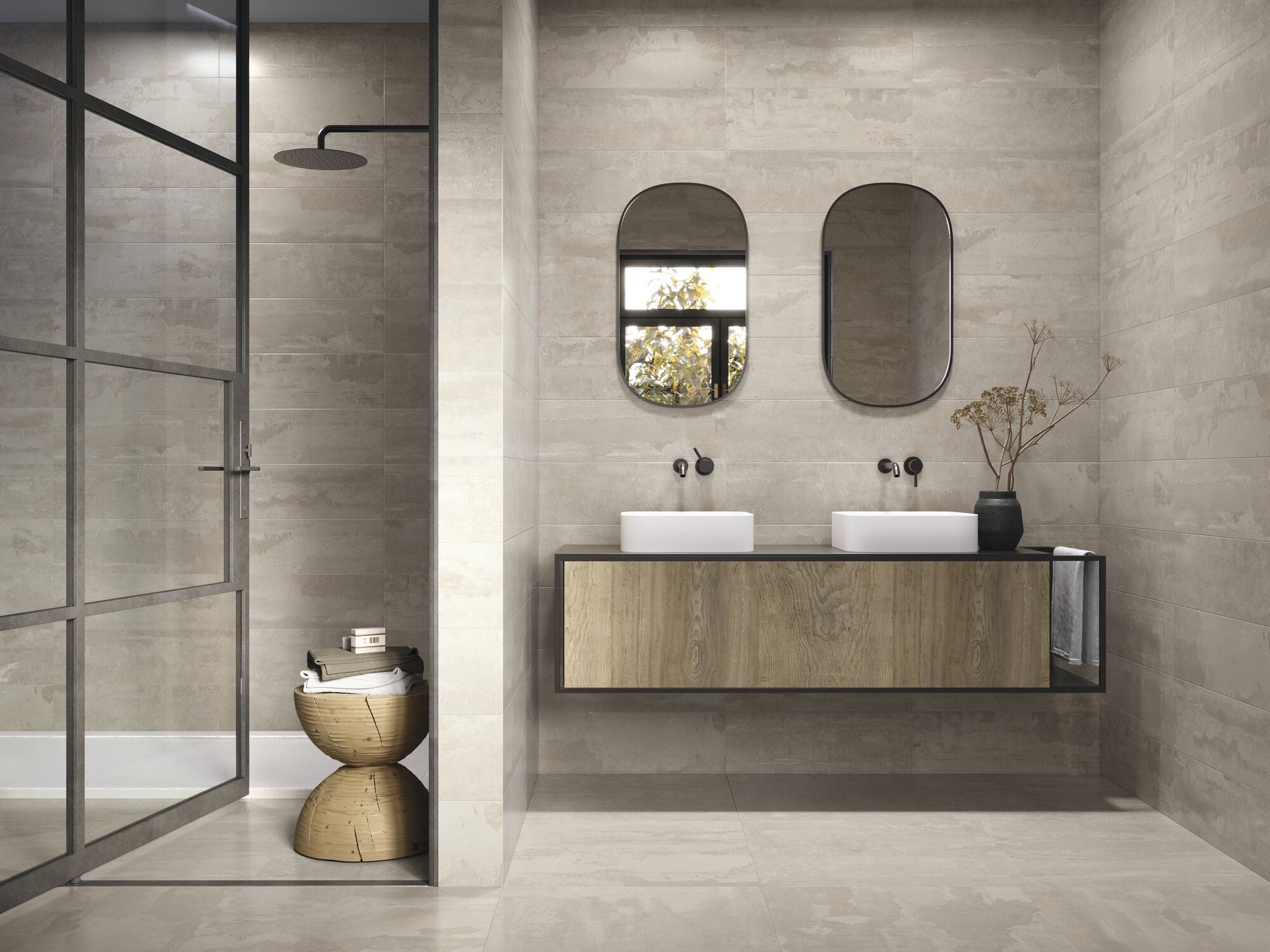 Rambla Taupe – 20 × 60 cm – Raumansicht