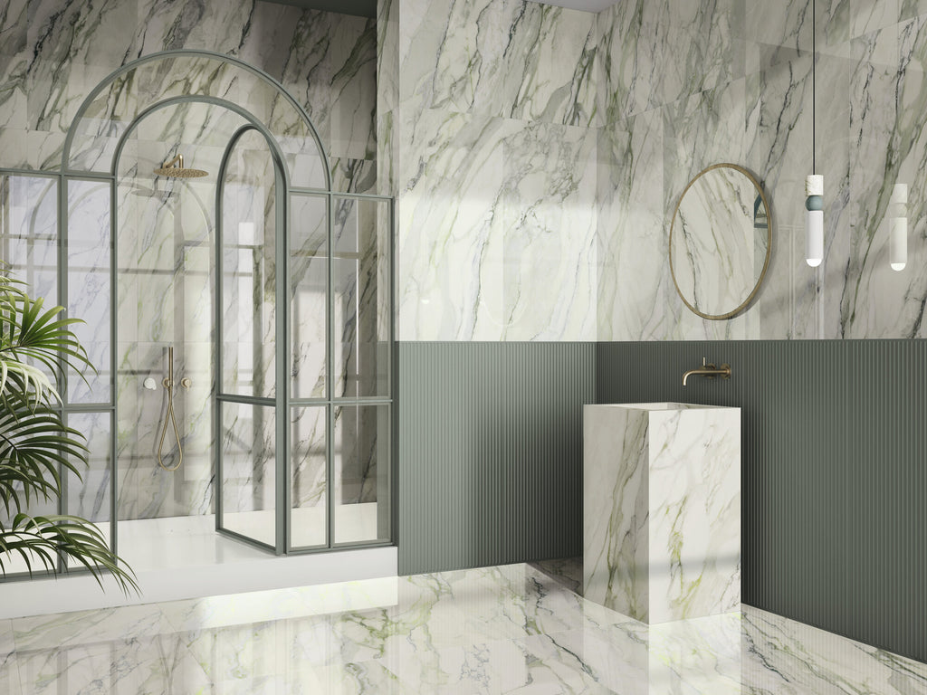 Arabescato Green – 60 × 120 cm – Raumansicht