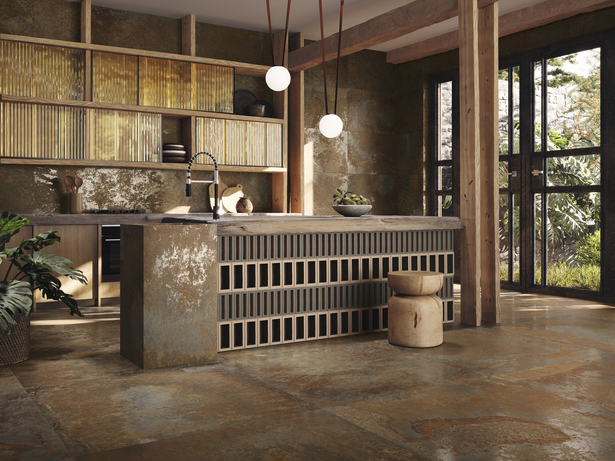 Nox Corten – 120 × 120 cm – Raumansicht