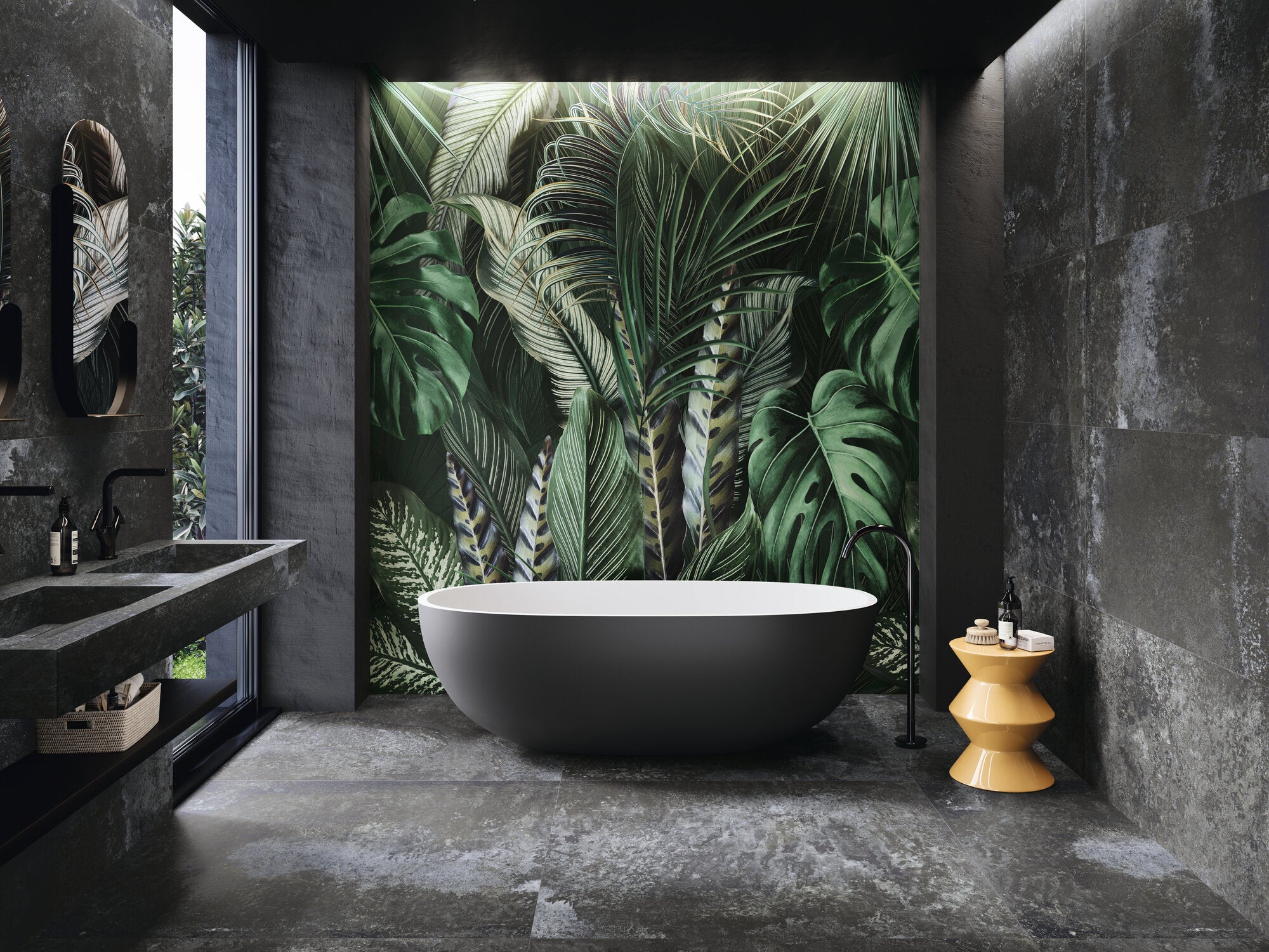 Nox Graphite – 120 × 120 cm – Raumansicht