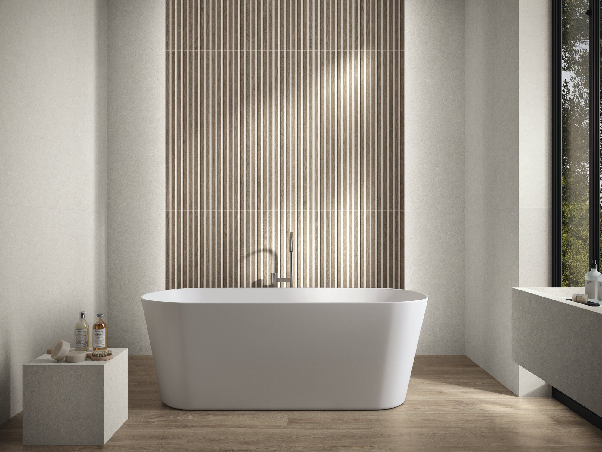 Greystone White – 120 × 120 cm – Raumansicht