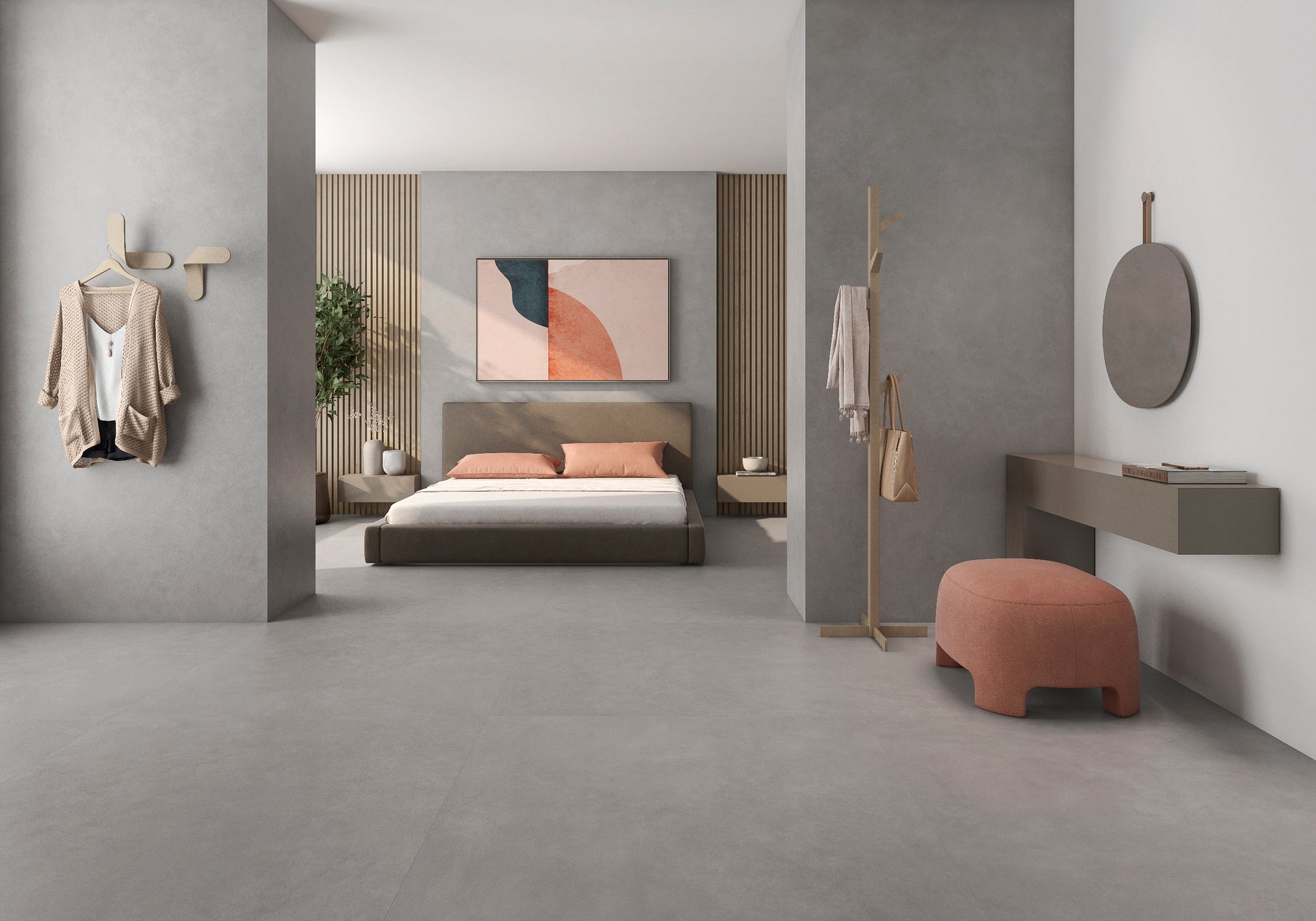 Etna Gris matt – 120 × 280 cm – Raumansicht