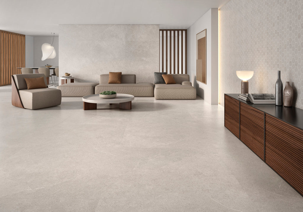 Gv Lab Stonehill Pearl – 120 × 120 cm – Raumansicht