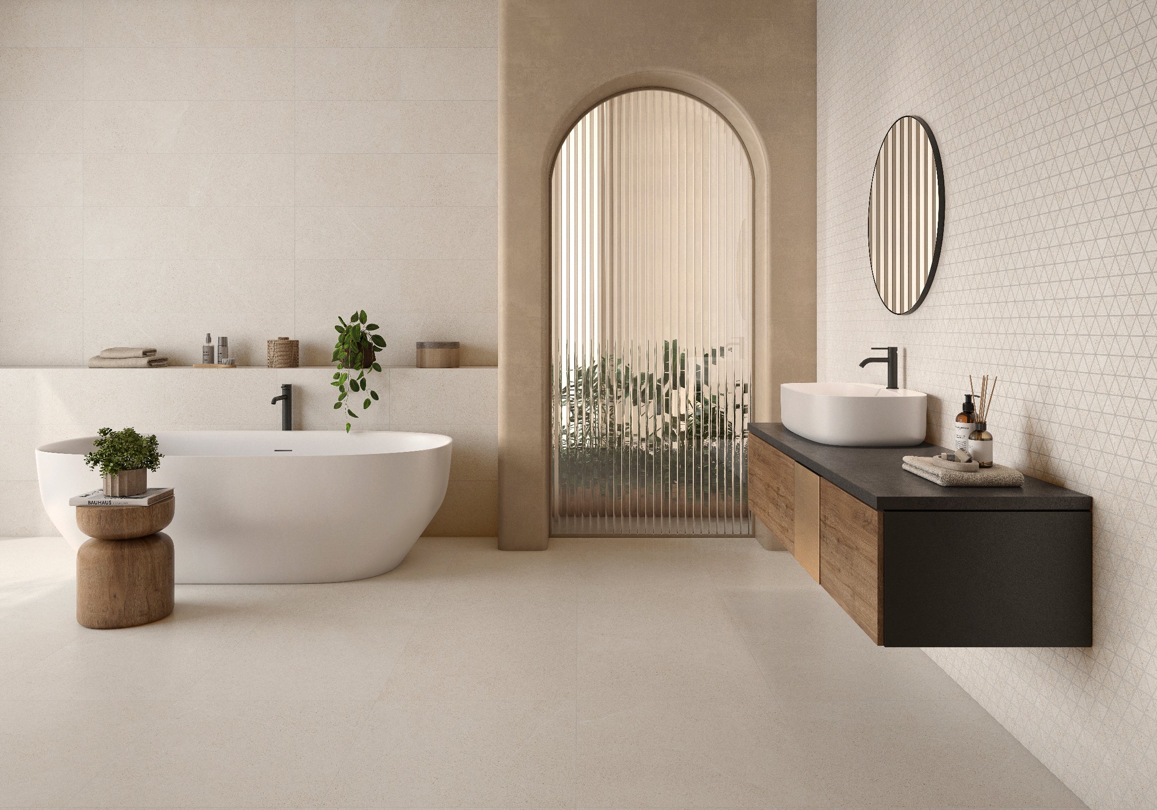 Gv Lab Stonehill Anthracite – 120 × 120 cm – Raumansicht