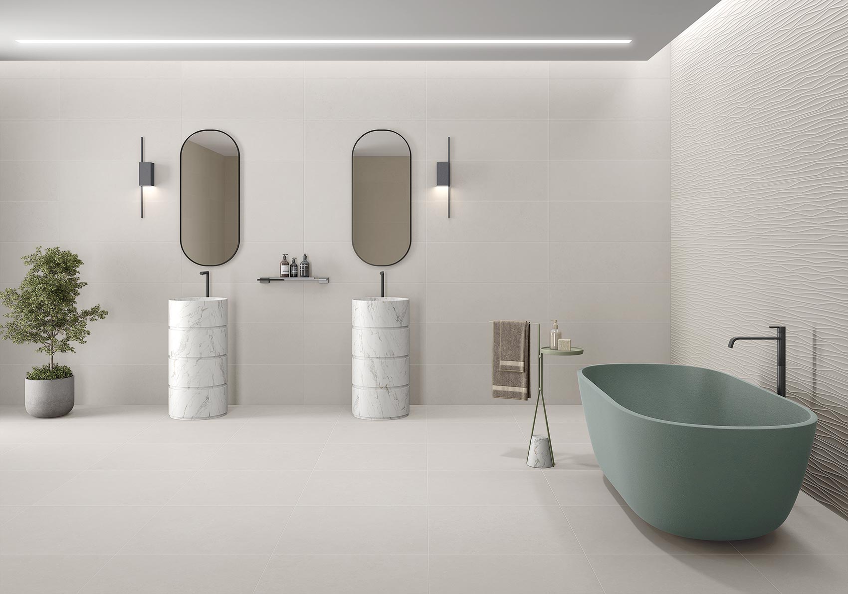 Batela Bianco – 30 × 90 cm – Raumansicht
