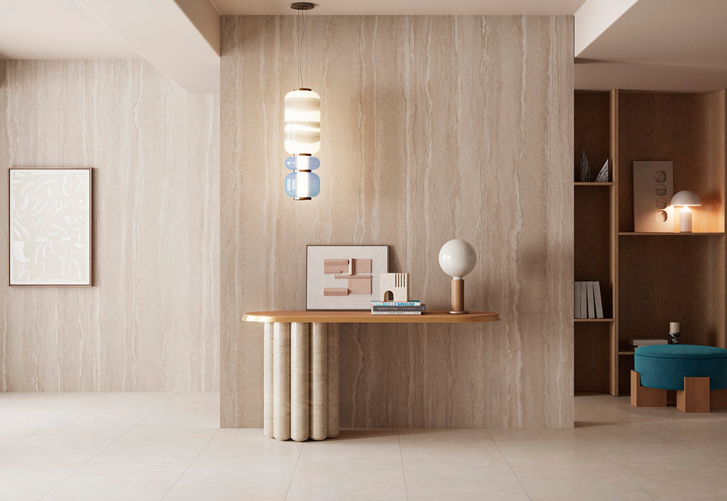 Navona Beige – 120 × 120 cm – Raumansicht