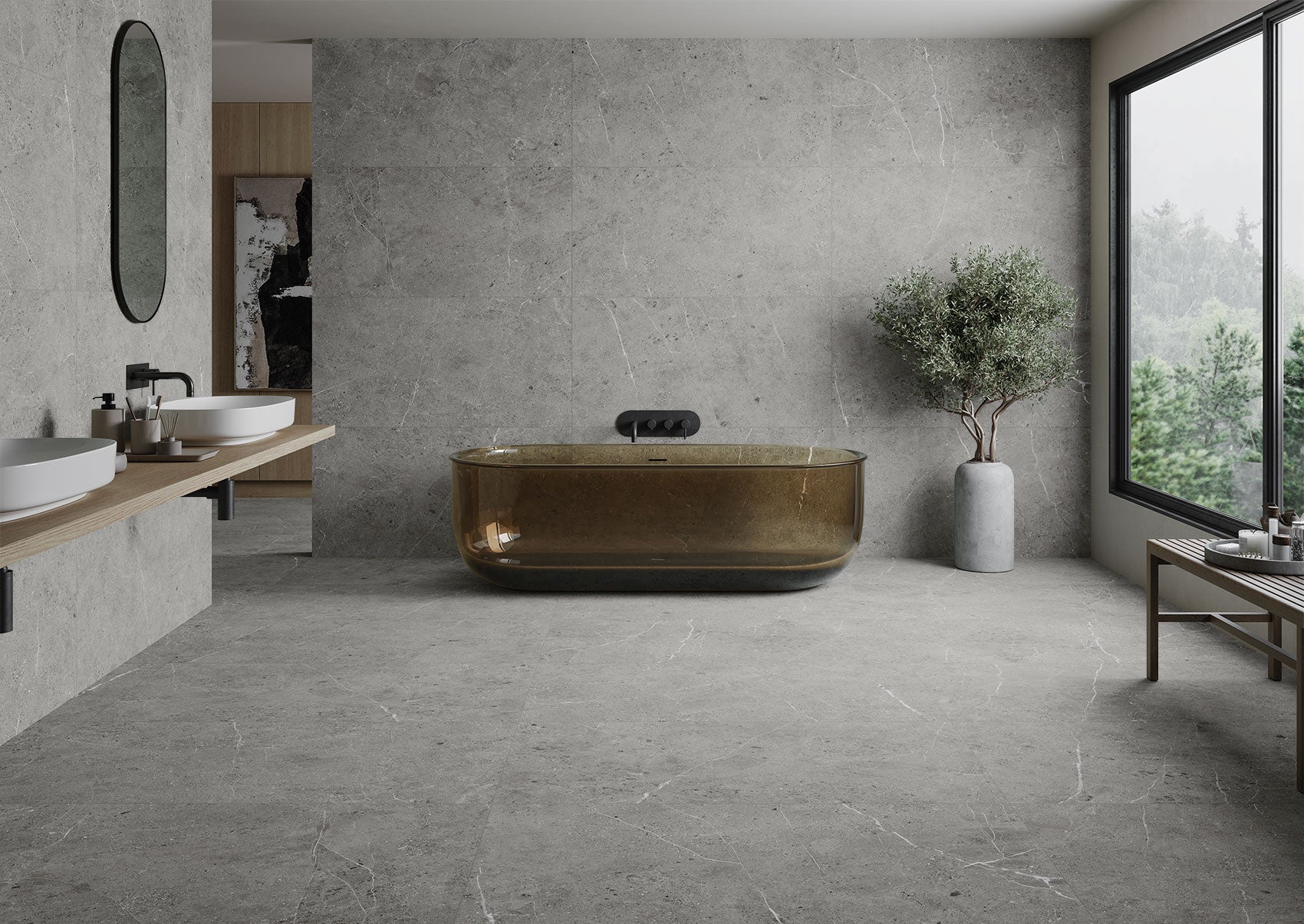 Unika Grey – 30 × 60 cm – Raumansicht