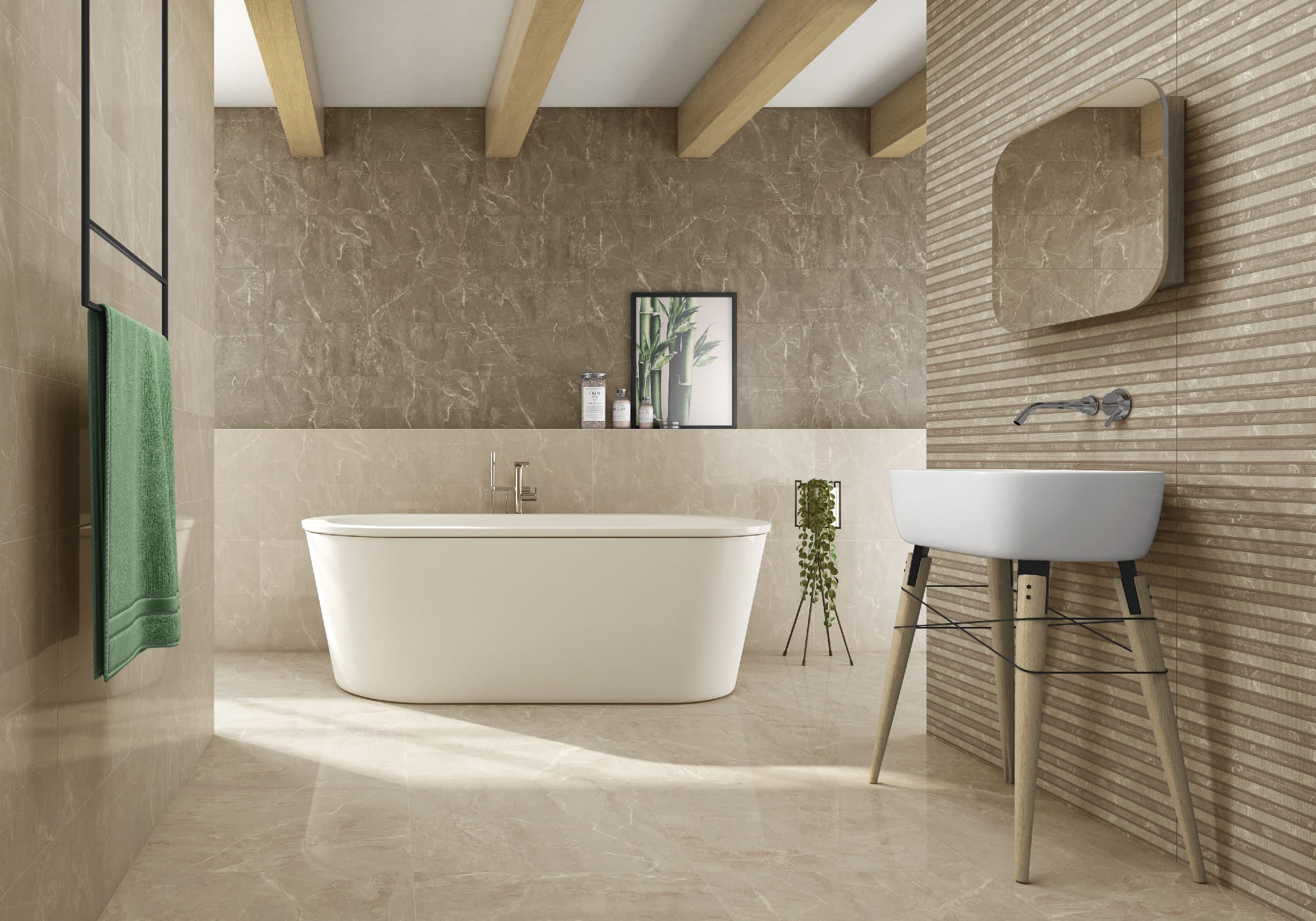 Aurea Rlv Gris – 25 × 50 cm – Raumansicht