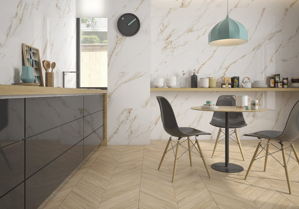 Rlv Chevron Terra – 60 × 120 cm – Raumansicht