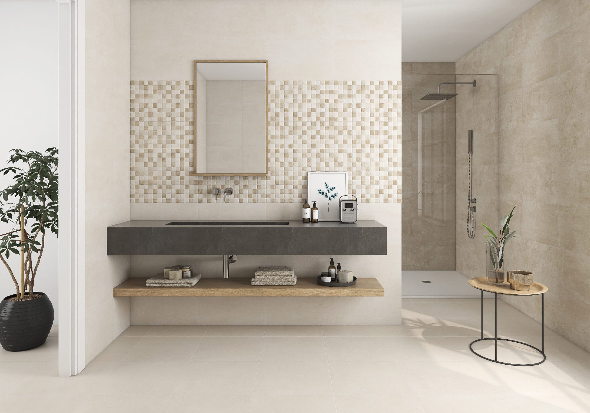 Domino Beige – 33.3 × 55 cm – Raumansicht