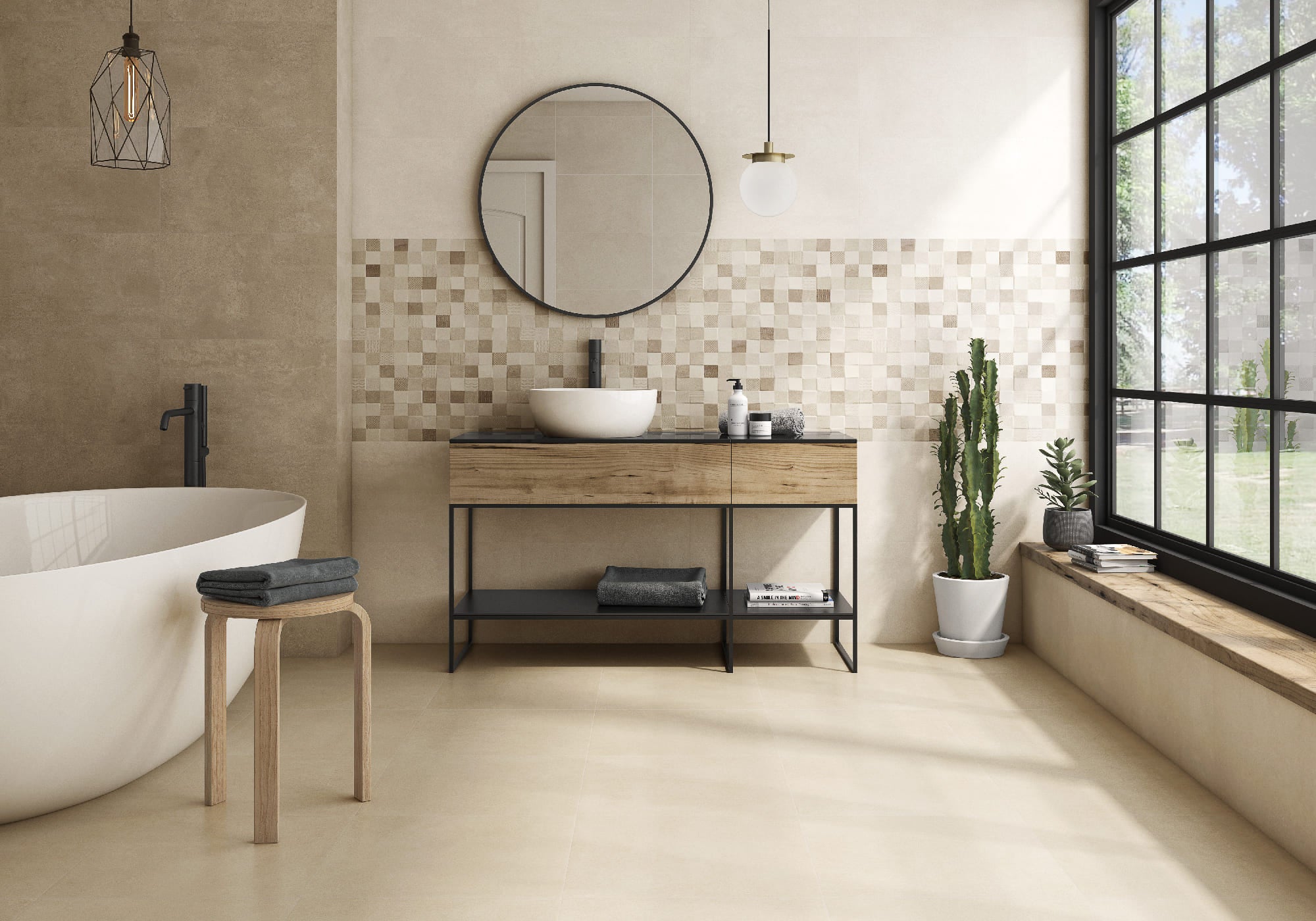 Maine Crema – 33.3 × 55 cm – Raumansicht