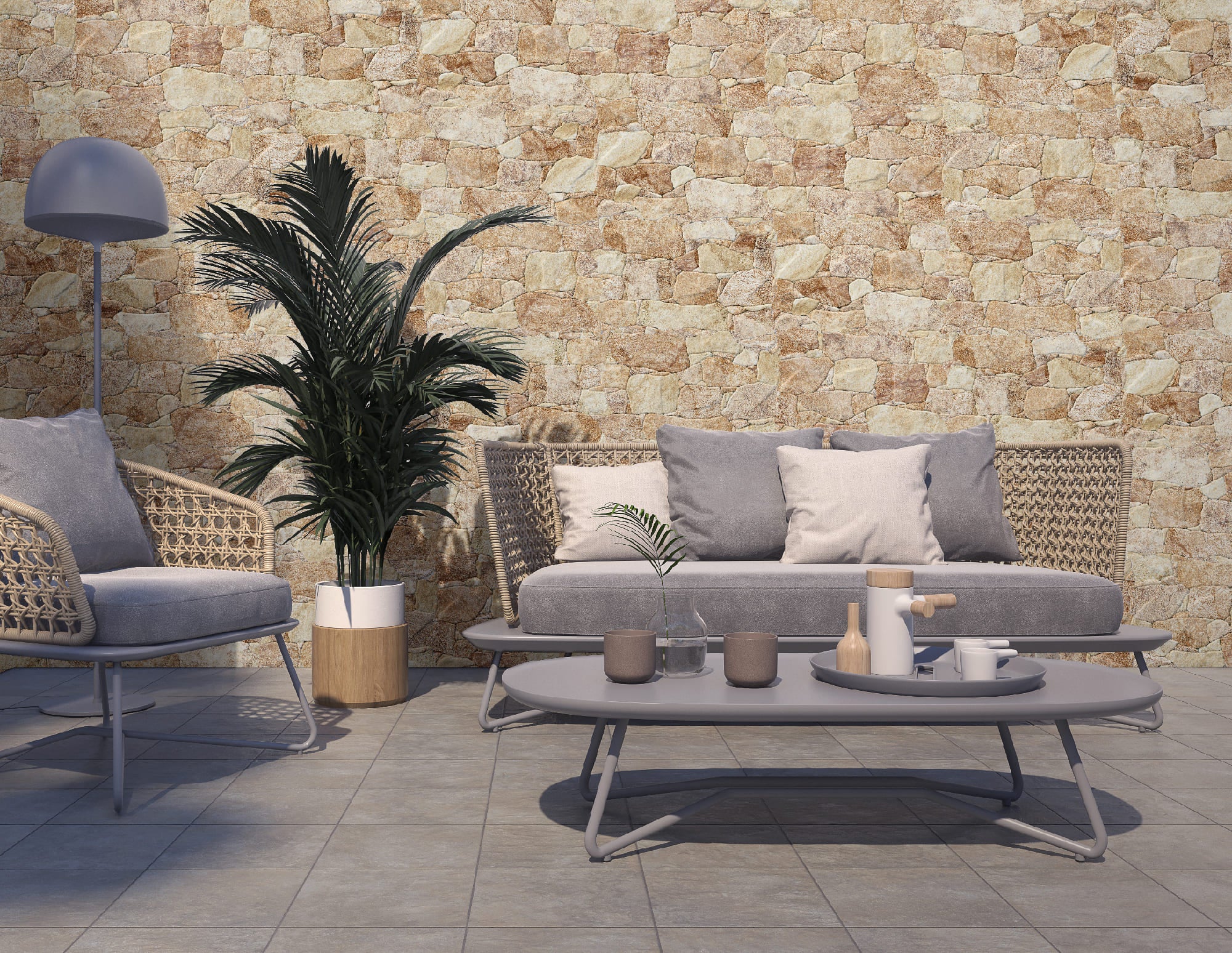 Medellin Beige – 34 × 50 cm – Raumansicht