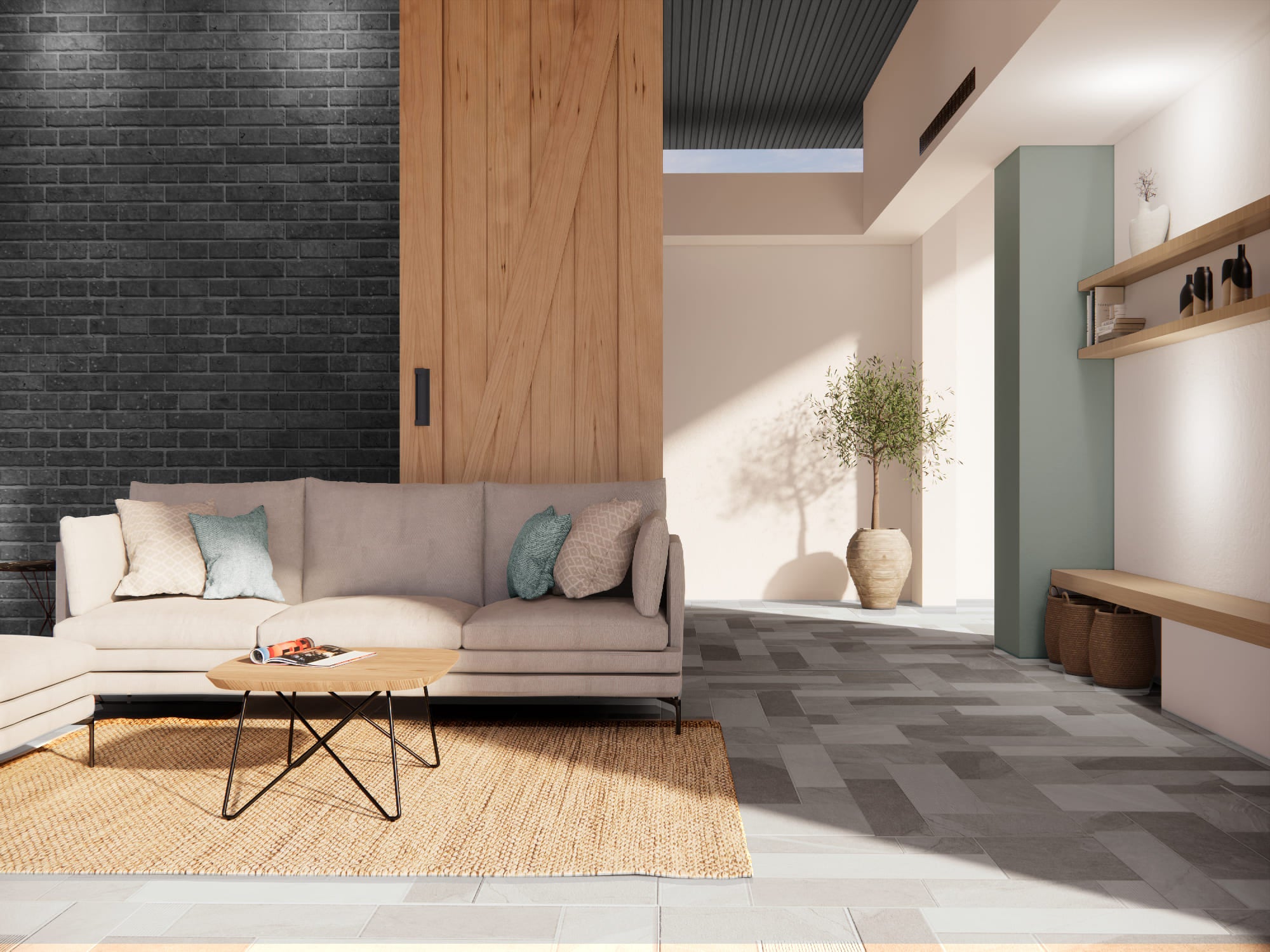 Io Rlv Romagna Gris – 60 × 120 cm – Raumansicht