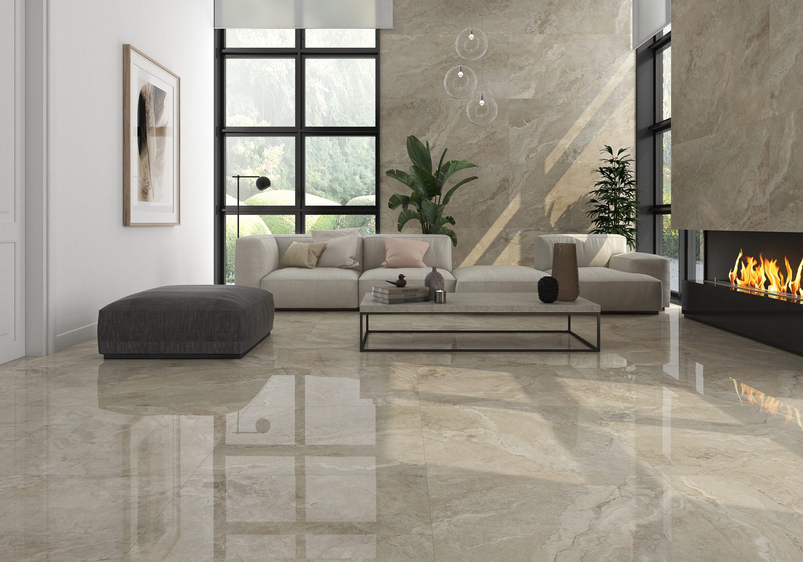 Sena Crema – 120 × 120 cm – Raumansicht