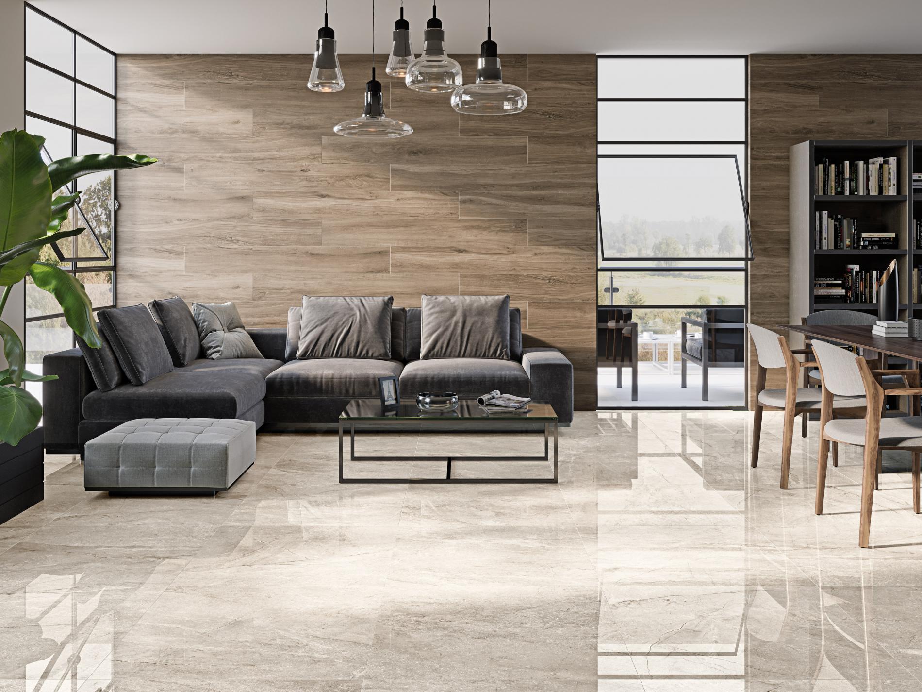 Wells Cr.Wells Ivory poliert – 120 × 120 cm